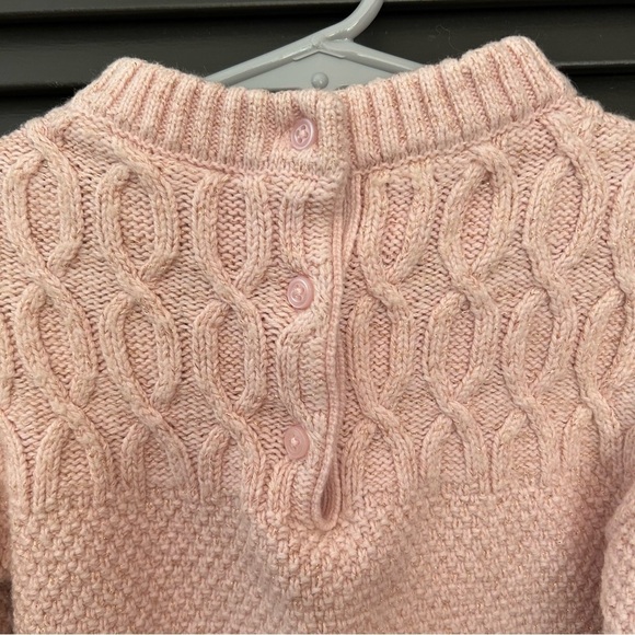 Janie and Jack Textured Wool Blend Sweater, Pink Cable Knit, Size 18-24 Months - Picture 5 of 11